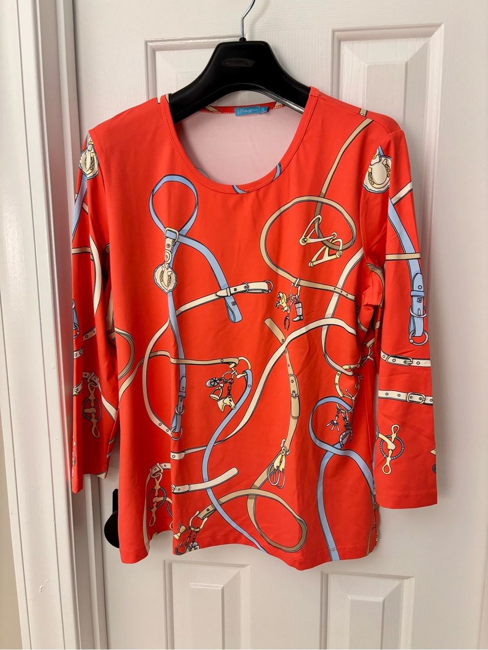 J McLaughlin Trendy Equestrian-Print Top
